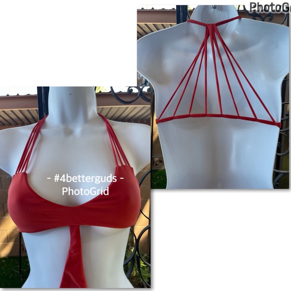 NEW Mikoh Makaha Multi String Racerback Cut out Monokini Swimsuit Paprika Small - Picture 3 of 16